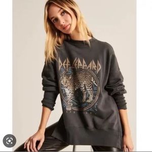 Abercrombie Split Hem Tunic Sweatshirt - Def Leppard  (NWT)